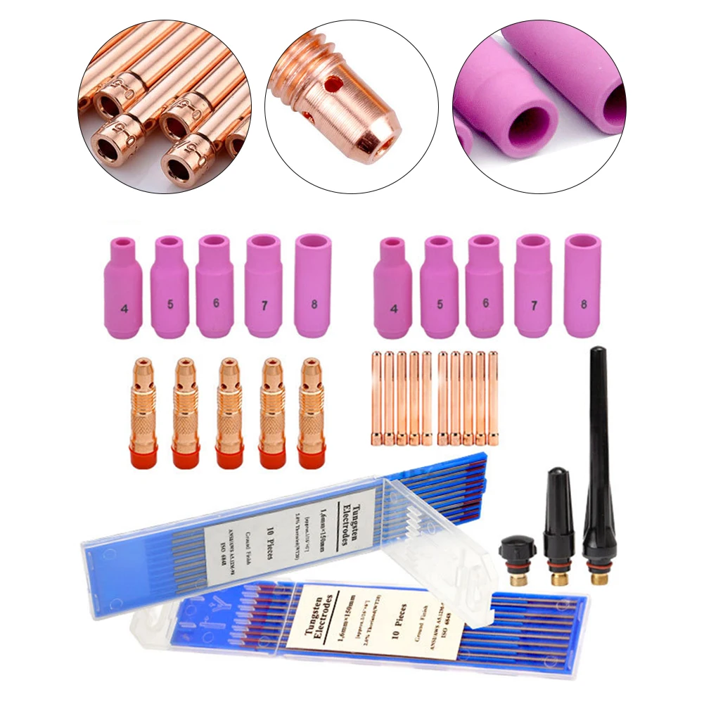 

Набор направляющих насадок для насадок из глинозема, 48 предметов, комплект аксессуаров для сварки углеродистой стали, несколько размеров насадок, 48 шт., комплект сварочных принадлежностей