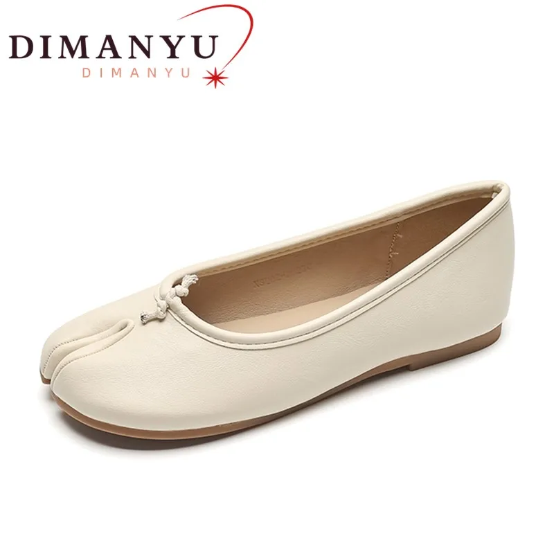 

DIMANYU Loafers Women 2023 New One-step Women's Flat Shoes Women Split Toe Shallow Mouth Large Size 41 42 43 Women's Shoes