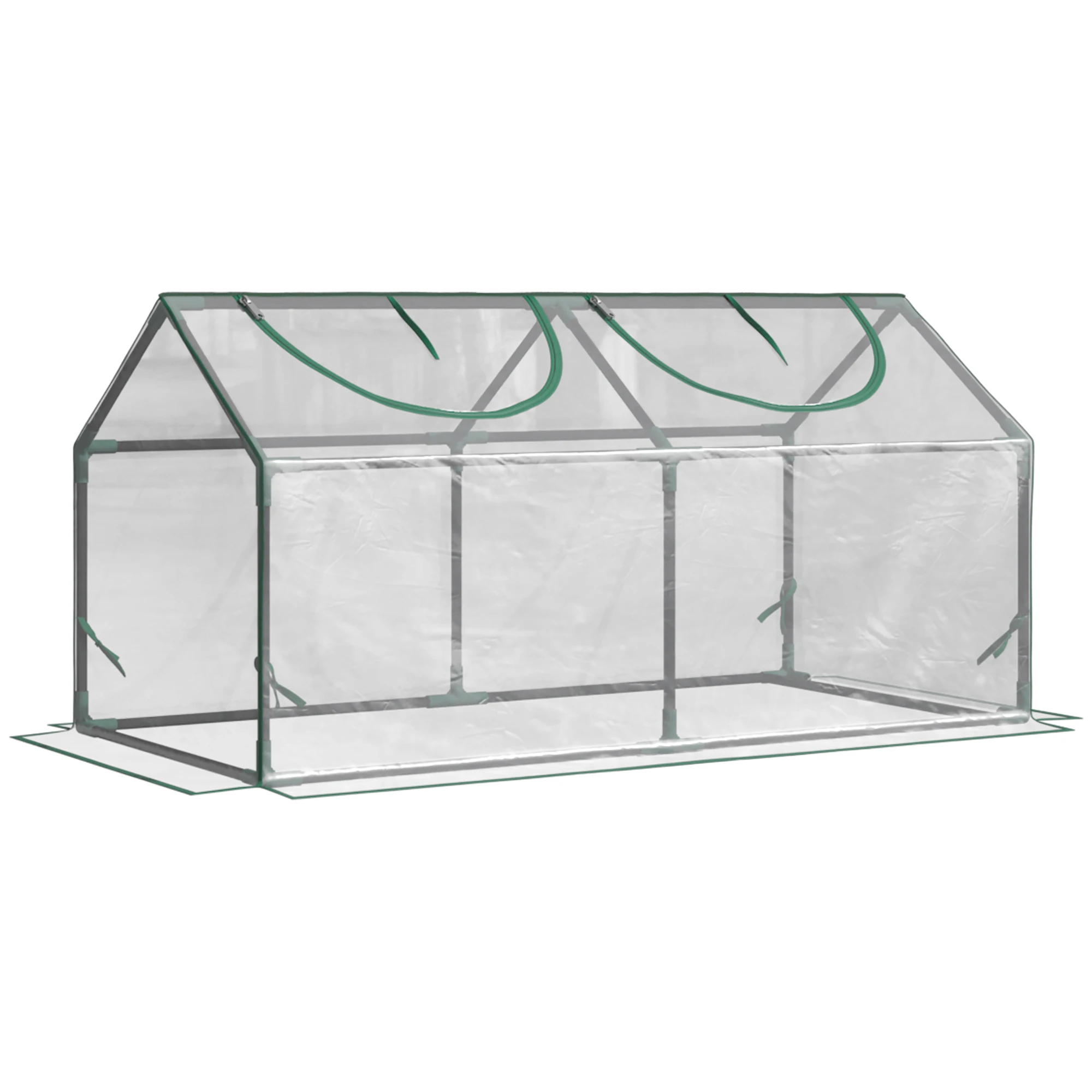 Outsunny greenhouse terrace 120x60x60 cm steel with 2 transparent windows