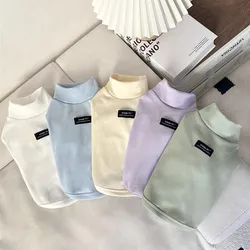 Luxury Dog Bottoming Shirt Spring Dog Clothes Cute Solid Puppy Turtleneck Warm Soft Cat Shirt Pet Sweatshirts Chihuahua Costumes