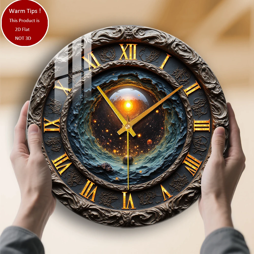 

Настенные часы из закаленного стекла, антикварные часы с космической сферой, подходящие для декора стен или настольного дисплея в любом месте