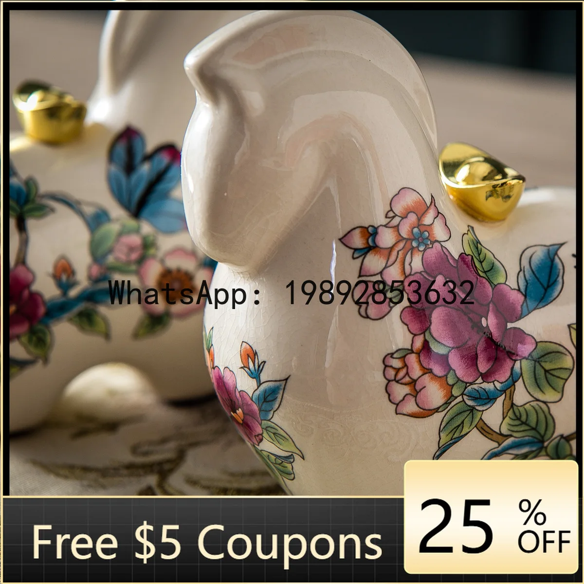 

Z4 Ceramic Crafts Get Rich Quickly Desktop Ornaments Living Room TV Cabinet Office Decorations