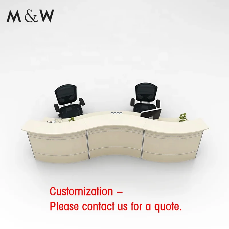 custom.&Modern Durable Aluminum Reception Desk Hotel School Office Building-Cashier Front Consultation Welcome Counter Ba