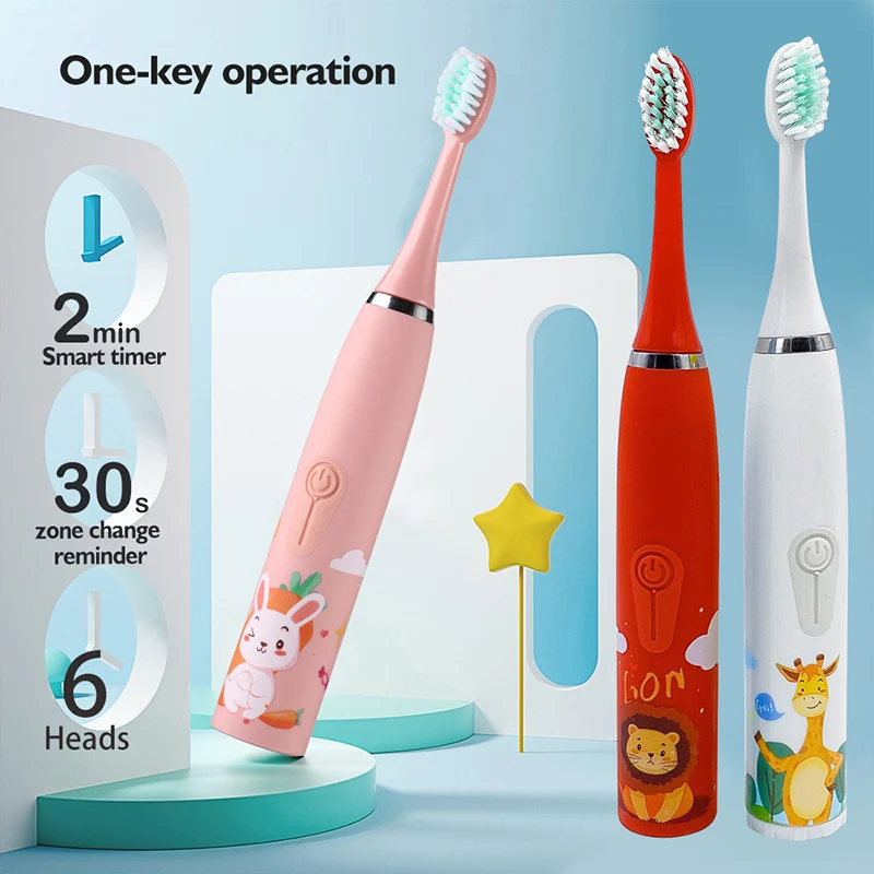 Children Sonic Electric Toothbrush Cartoon Kids With Replace The Toothbrush Head Ultrasonic Electric Toothbrush Sonic Brush Head