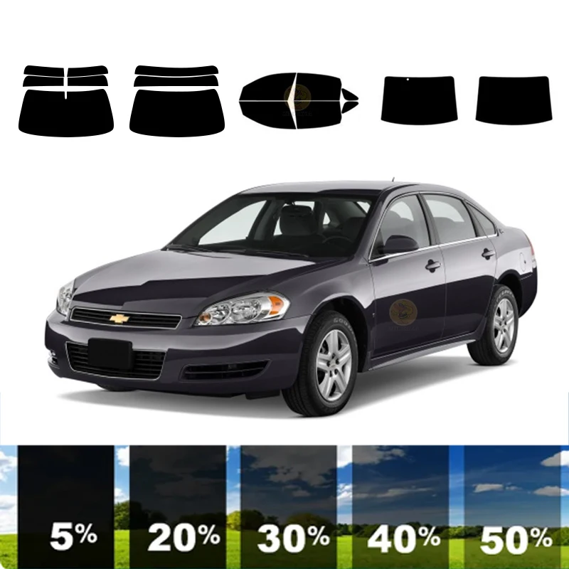 precut Removable Window Tint Film For Car 100% UVR 5%-35%VLT Heat Insulation Carbon ﻿For CHEVROLET IMPALA 4 DR SEDAN 2006-2013