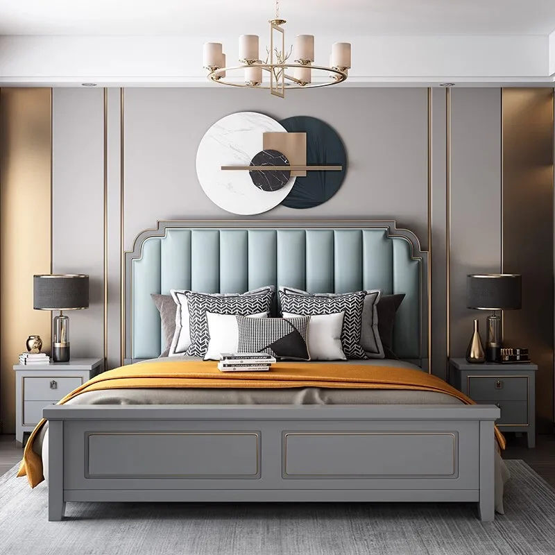 Nordic Modern Storage Bed Headboard Wood Pretty Luxury Bedroom Bases Beds Frames Nightstands Camas Matrimonial Home Furniture