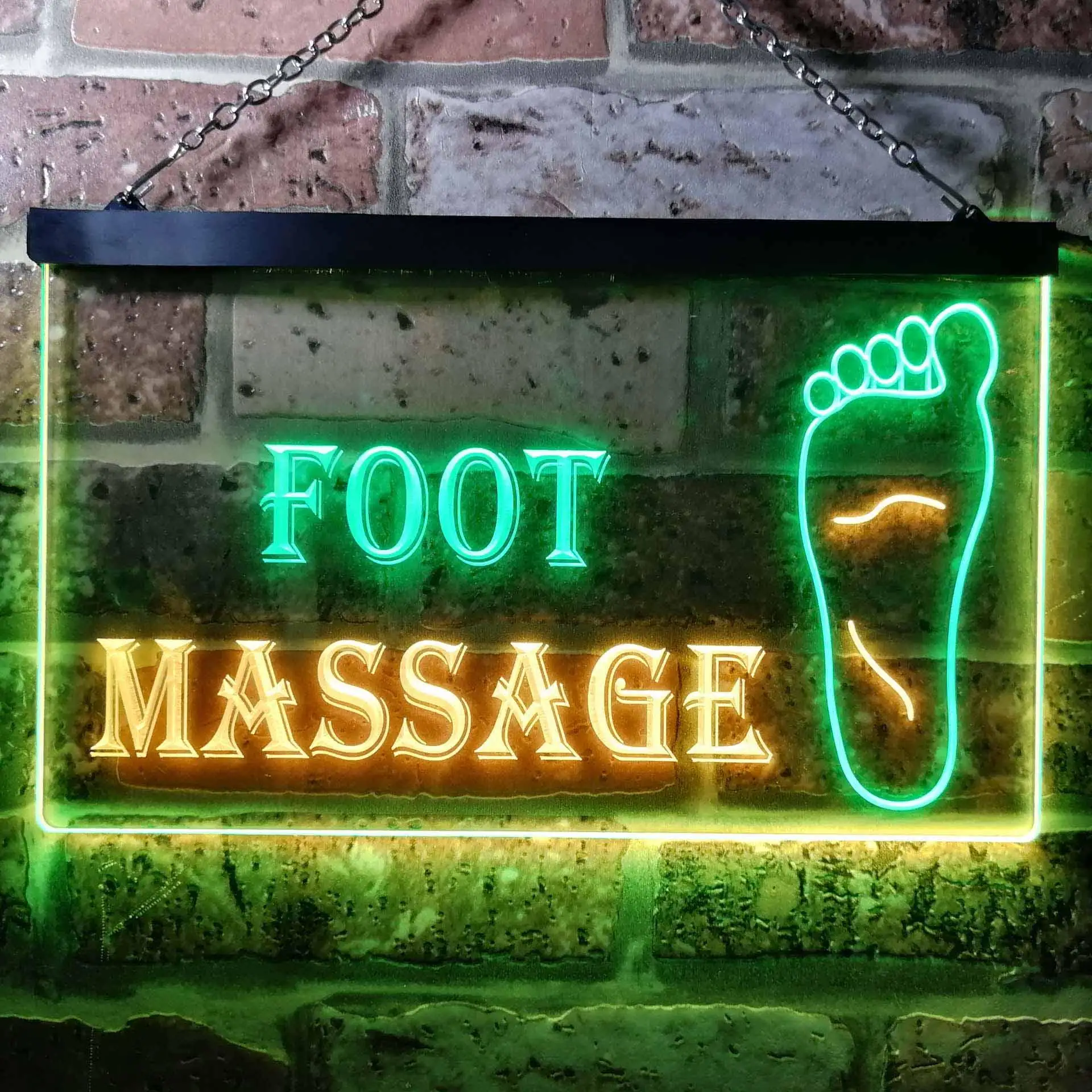 

FOOT MASSAGE Dual Color Led Neon Sign st6-i0178