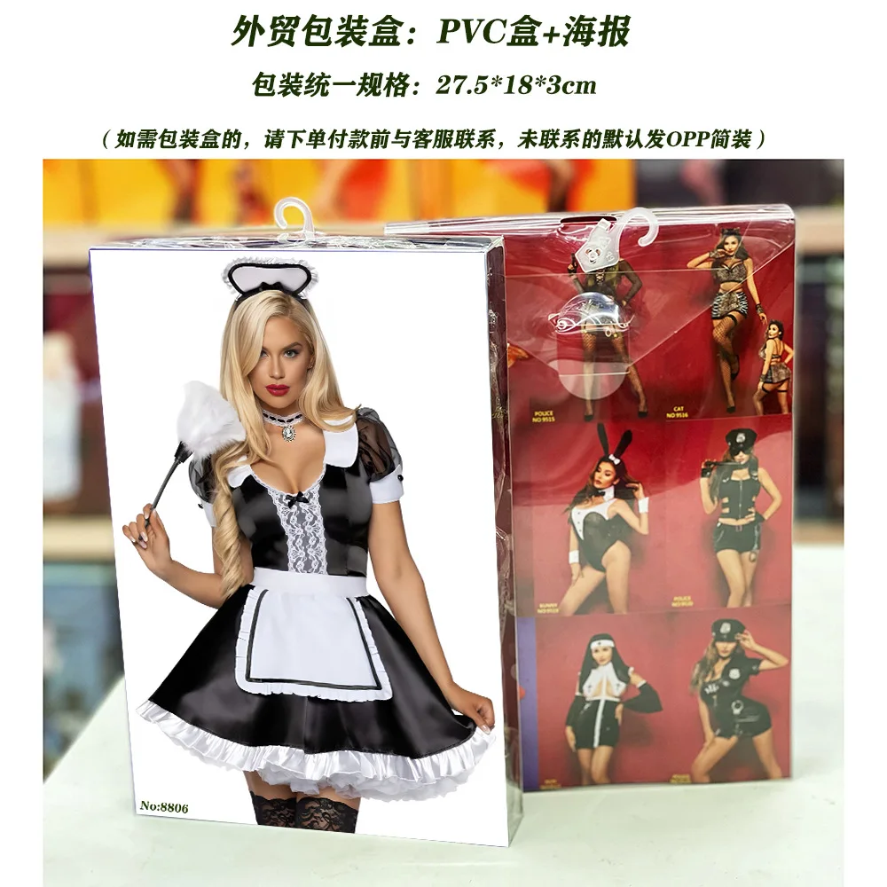 Lingerie Sexy para Mulheres, Role Play, Maid Outfit, Cosplay Costume, Halloween Lace, Babydolls