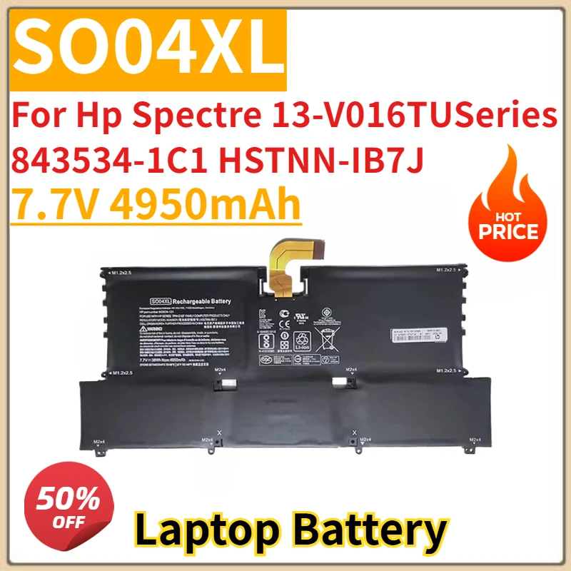 

Laptop Battery 7.7V 4950mAh SO04XL for Hp Spectre 13-V016TUSeries 843534-1C1 HSTNN-IB7J Brand-New High Quality