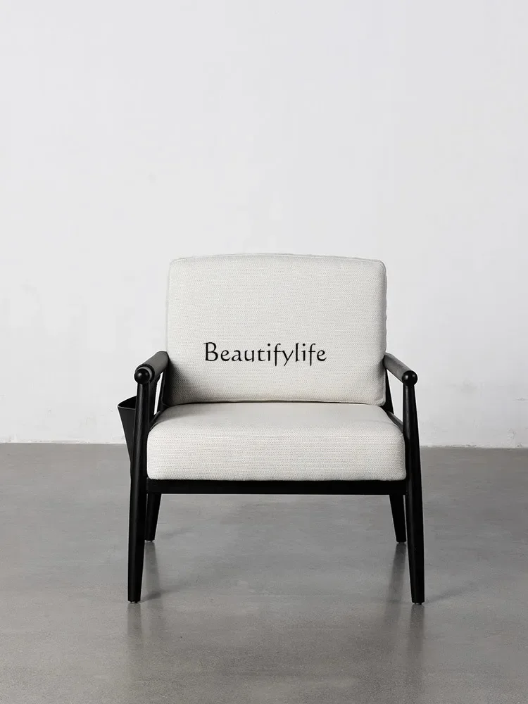 

*Italian Saddle Leather Sofa Chair Modern Minimalist Solid Wood Armchair