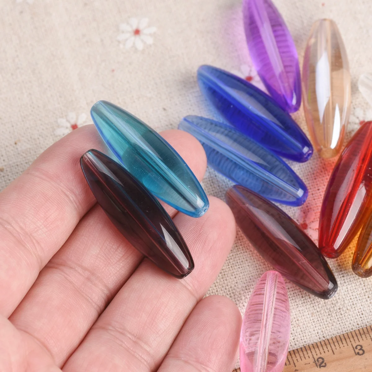 5pcs Big Rugby Shape Oval Crystal Glass Loose Crafts Beads For Jewelry Making Findings DIY Curtain