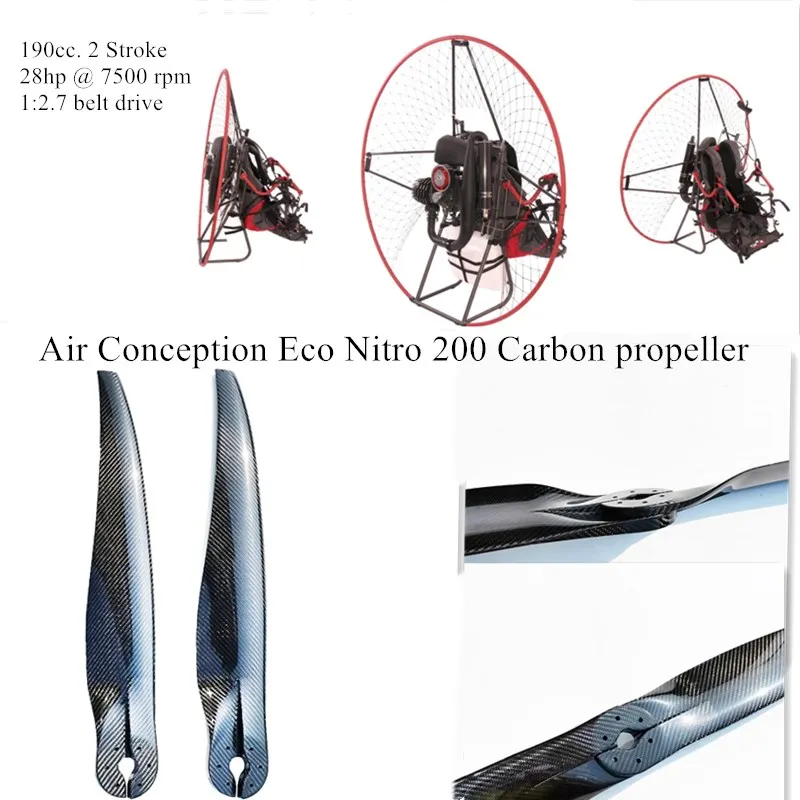 Eco Nitro Carbon Propeller, Air Conception, 200 cc Reducer, 1:2.7 Paramotor, High Quality