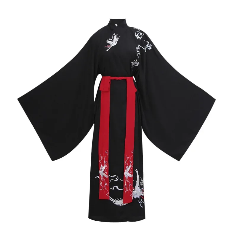 Guindaste original traje de dança folclórica chinesa homem tradicional hanfu palco cosplay roupas masculino robe + cinto espadachim tang terno filme