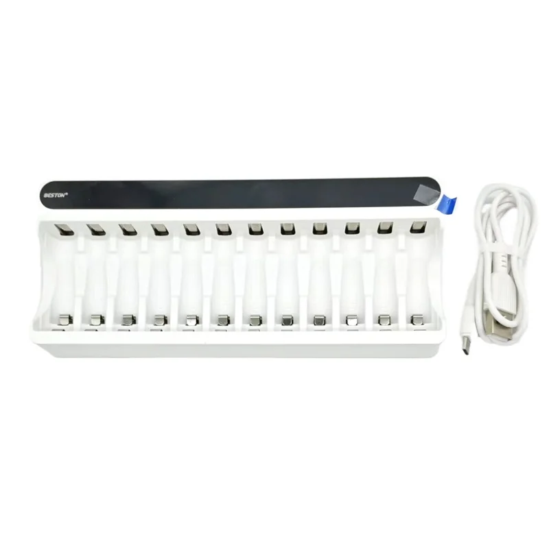 1.2V 12-slot for NiMH Rechargeable Batteries Smart Charger AA/AAA Batteries Rapid Charge and Discharge Intelligent LCD Display