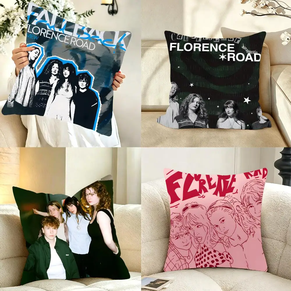 Minimal Scenery F-Florence Road Cushion Cover Bedroom bed reading backrest cushion Festive plush holiday Soft plush throw