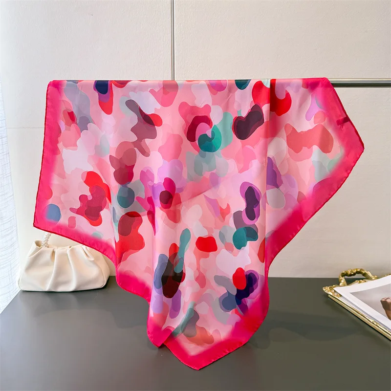 

Элитные дизайнерские квадратные платки 70 см для женщин: шелковый шарф, весенне-летний фуляр, шаль, бандана, маленькие повязки для волос