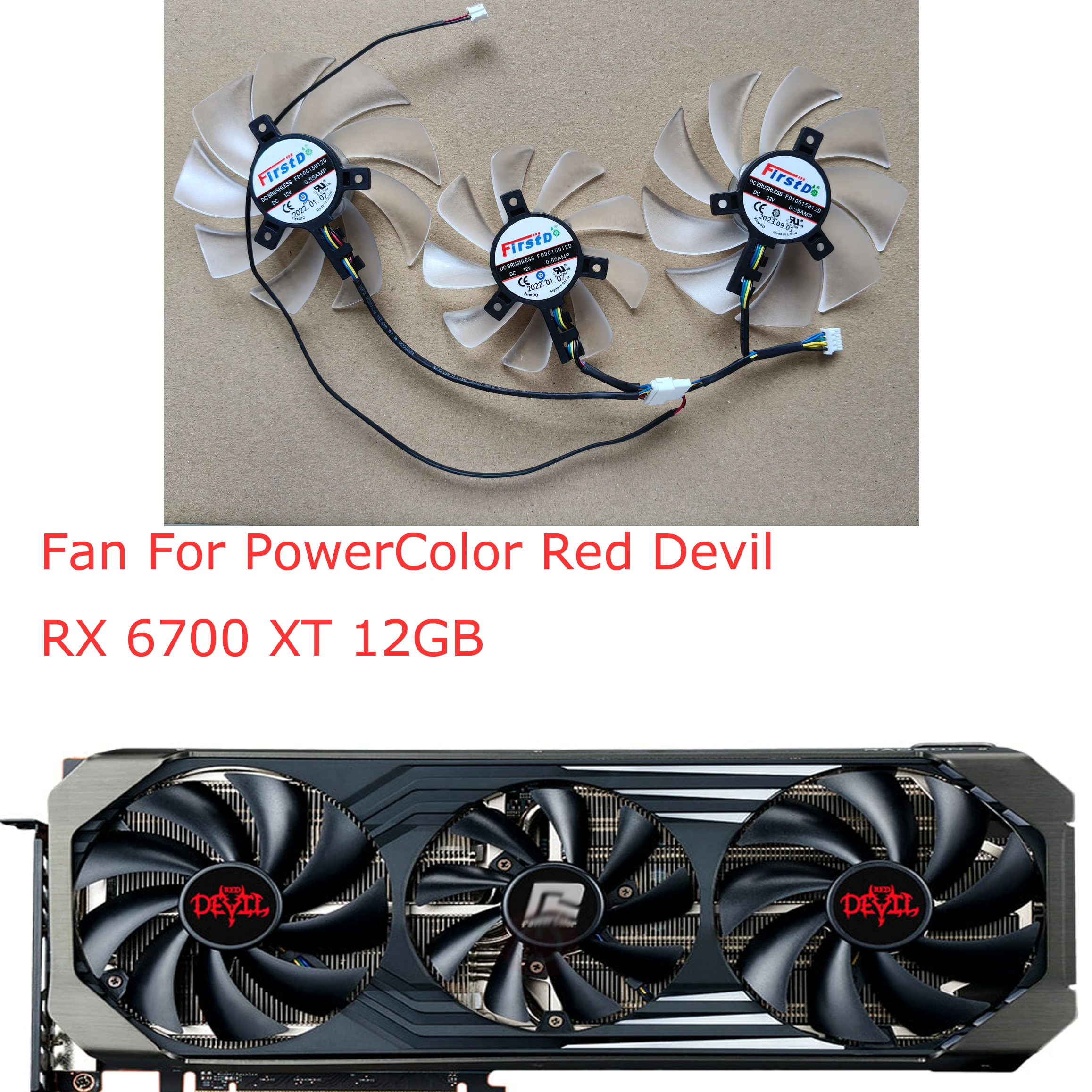 3Pcs/Set,Video Card Fan,GPU Co - огляд і ціна Rx 6700 Xt 12Gb Graphics Card