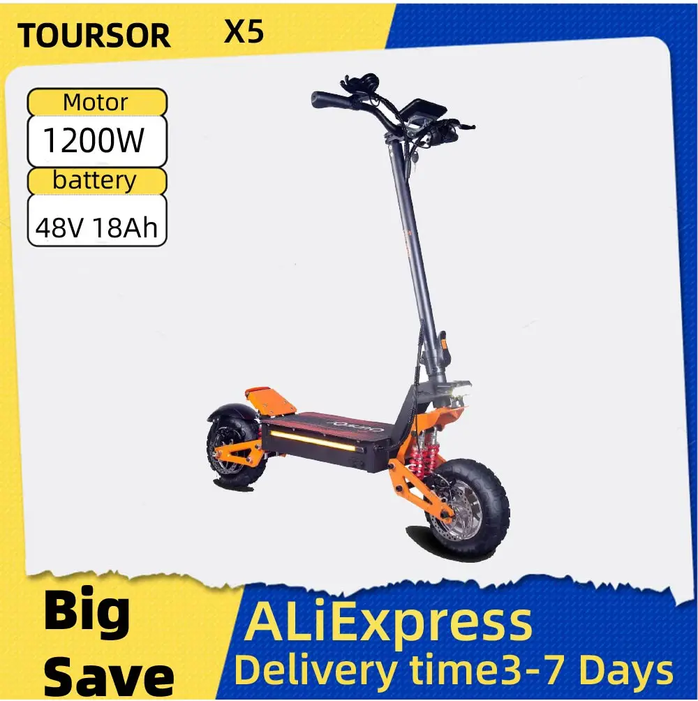 

TOURSOR X5 Electric Scooter For Adults 2500W*2 Dual Motor 52V26Ah Battery E-Scooter 11Inch Tire Foldable Road EScooter