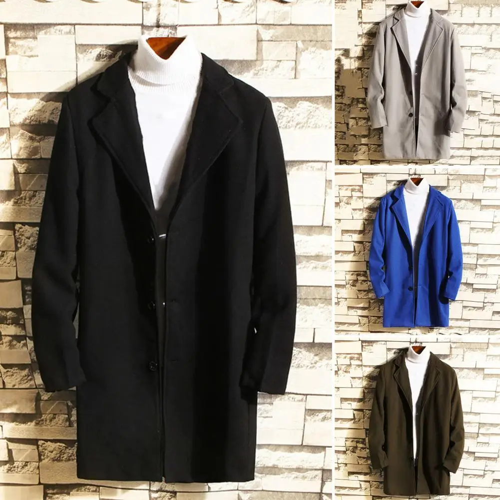 Chaqueta cortavientos con botones de estilo coreano para hombre, abrigo ajustado con cuello vuelto, para uso diario, Otoño e Invierno