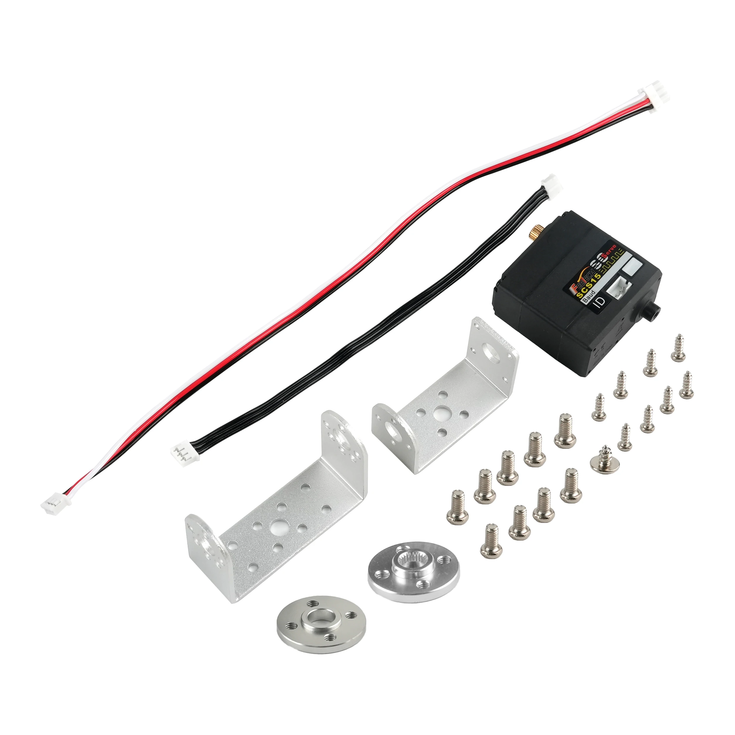 มอเตอร์เซอร์โวแบบแกนคู่ SCS15 น้ำหนัก 15 กก. แกนเหล็ก ควบคุมการหมุนได้ 180 องศา แรงดัน 7.4V สำหรับงาน DIY ชิ้นส่วนหุ่นยนต์อัจฉริยะ