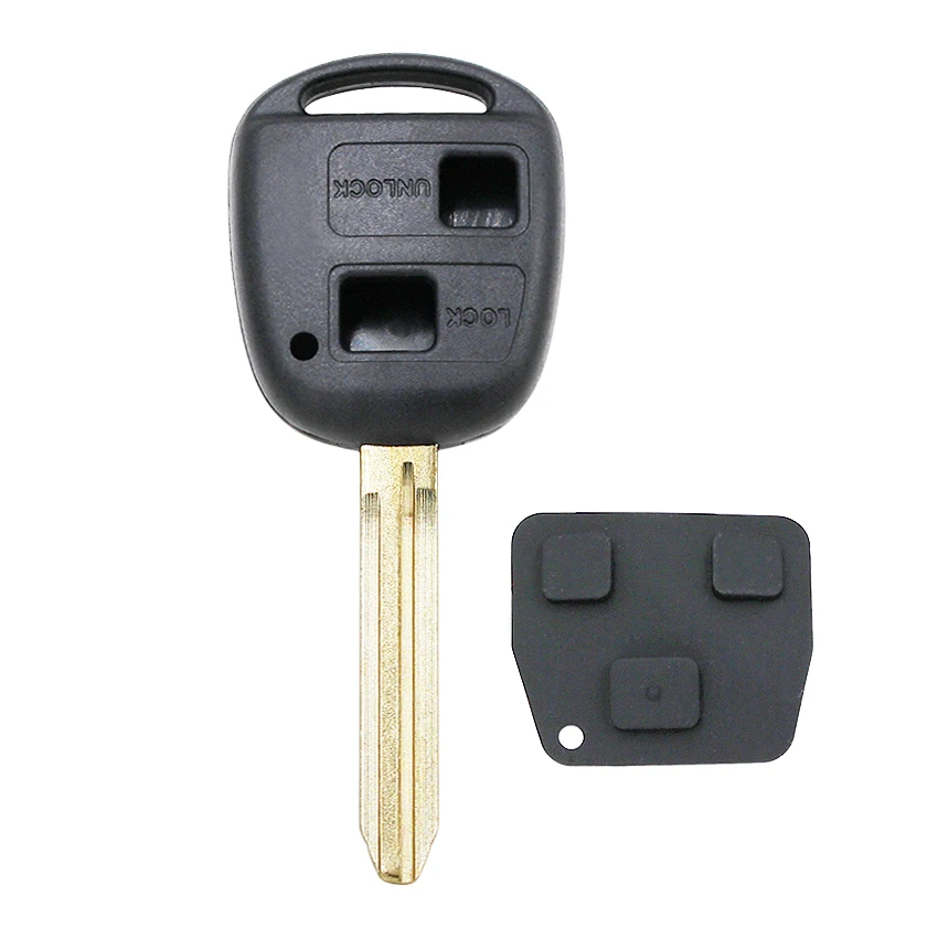 2 Button 3 Button Replacement Remote Key Shell for Toyota Corolla Camry Picnic Land Cruiser RAV4 TOY43 Uncut Key with Button Pad