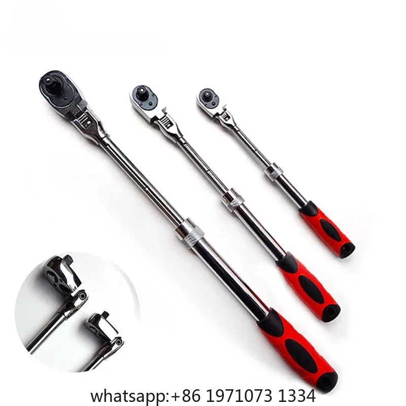 1/4 1/2 3/8 72-Tooth Carbon Steel Retractable Ratchet Wrench Automatic Quick Release Spanner Multifunctional Hand Tool