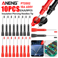 2-10PCS ANENG PT2002 Insulation Piercing Needle 1mm Pin Non Destructive Multimeter Test Probe 10A 600V Multimeter Probes Needle