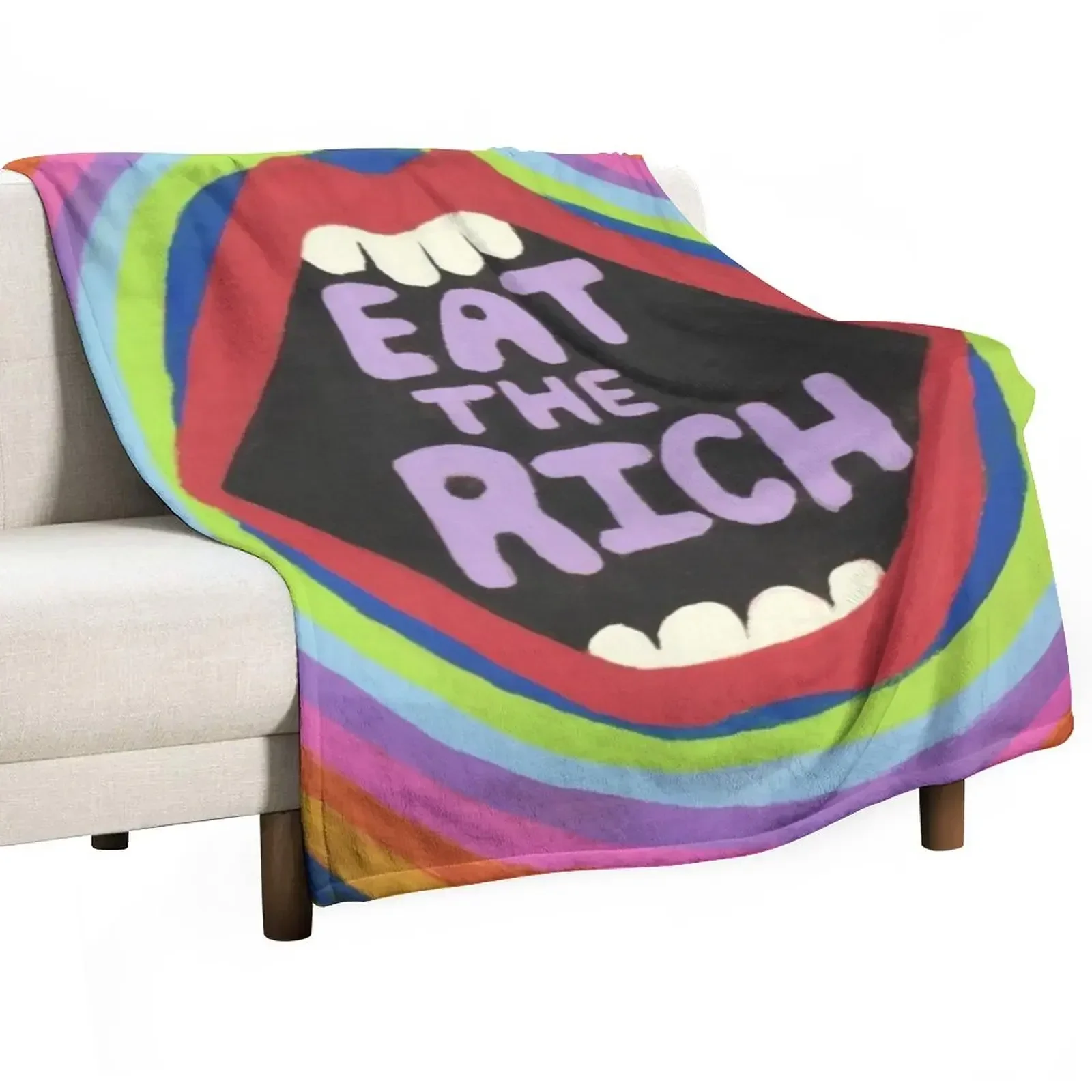 

Eat the Rich Throw Blanket Plaid on the sofa Bed covers Thins Cute Plaid Blankets