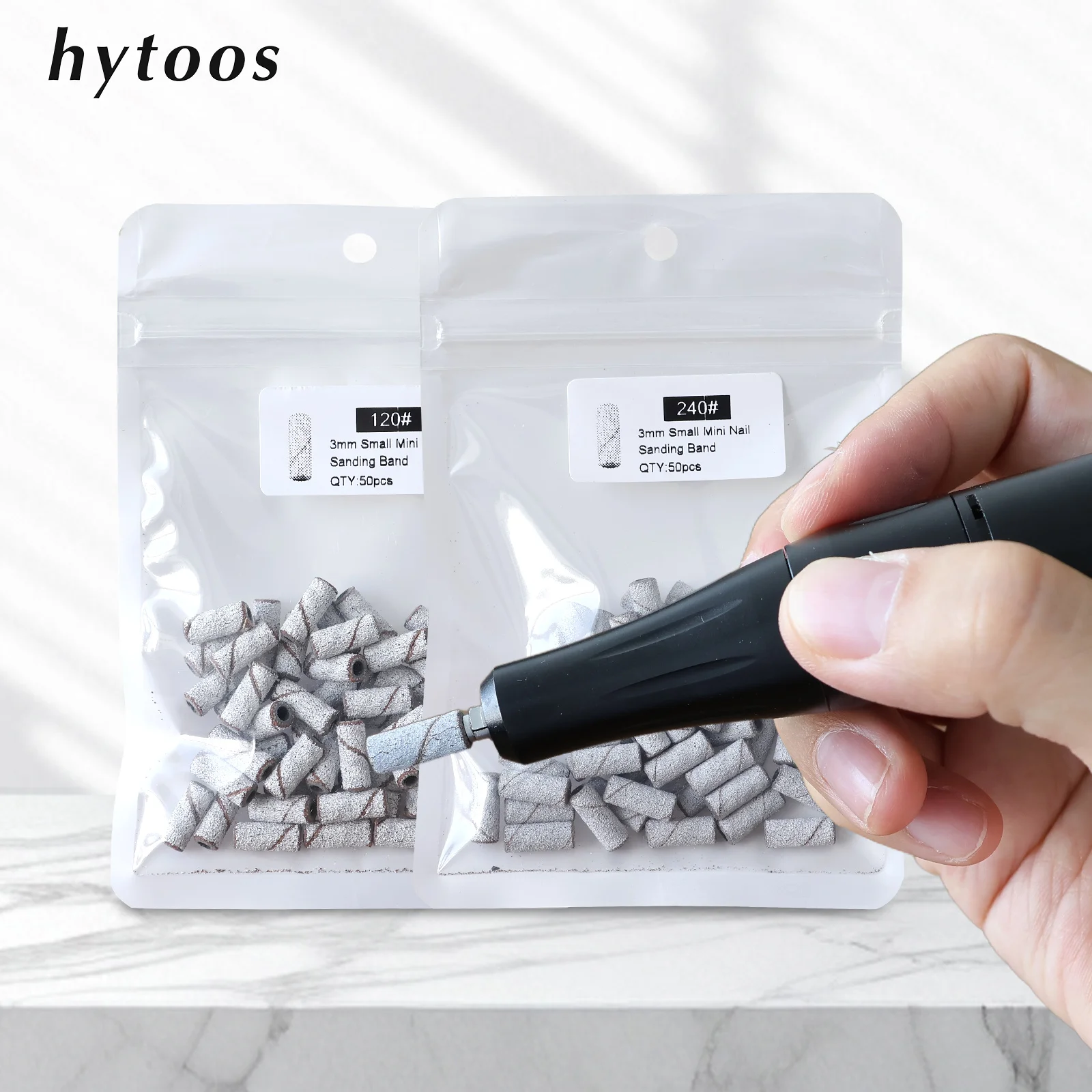 HYTOOS 3 مللي متر صغيرة زيبرا الرملي العصابات دون مغزل الكهربائية مسمار مثقاب الخشب اكسسوارات هلام إزالة الأظافر الرعاية تلميع أداة #1