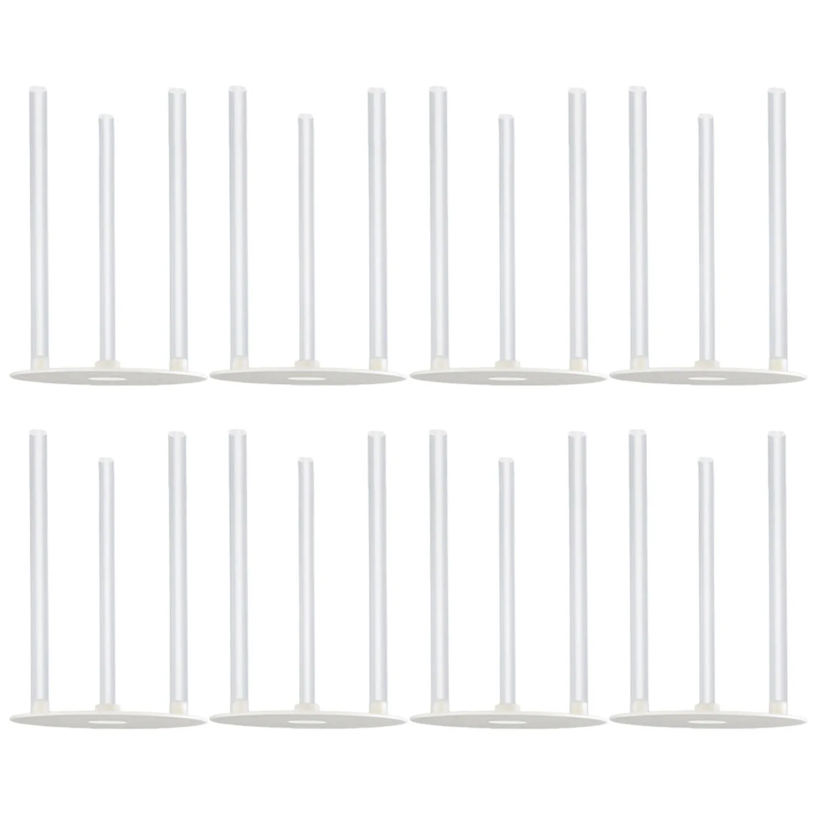 8set Separator Plates Pillars Set Round Layered Cake Support Rods Transparent Food-Grade Plastic Multi-Layer Cake Making Tool