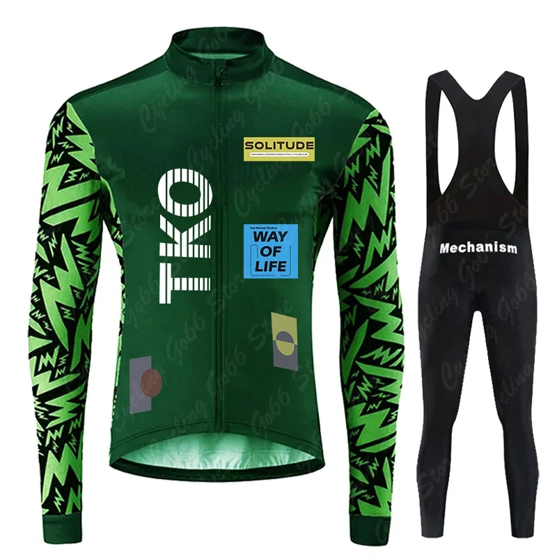 2026 TKO Cycling Jersey Set Long Sleeve Spring/Autumn Bicycle MTB Bike Bib Pants Kit Ropa Ciclismo and 19D GEL Pad Team Sports