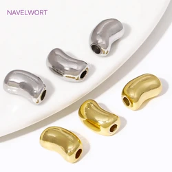 18K Gold Plated Pea Shape Spacer Beads Brass Metal Bracelets Bead Separators,Beads For Jewelry,DIY Jewelry Making Supplies