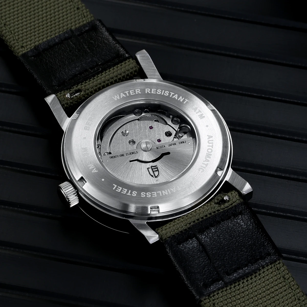 BERNY Automatic Watch Men Mechanical Male Wristwatch 50M Waterproof MIYOTA 8215 Movement Luxury Classic Track Watch for Men