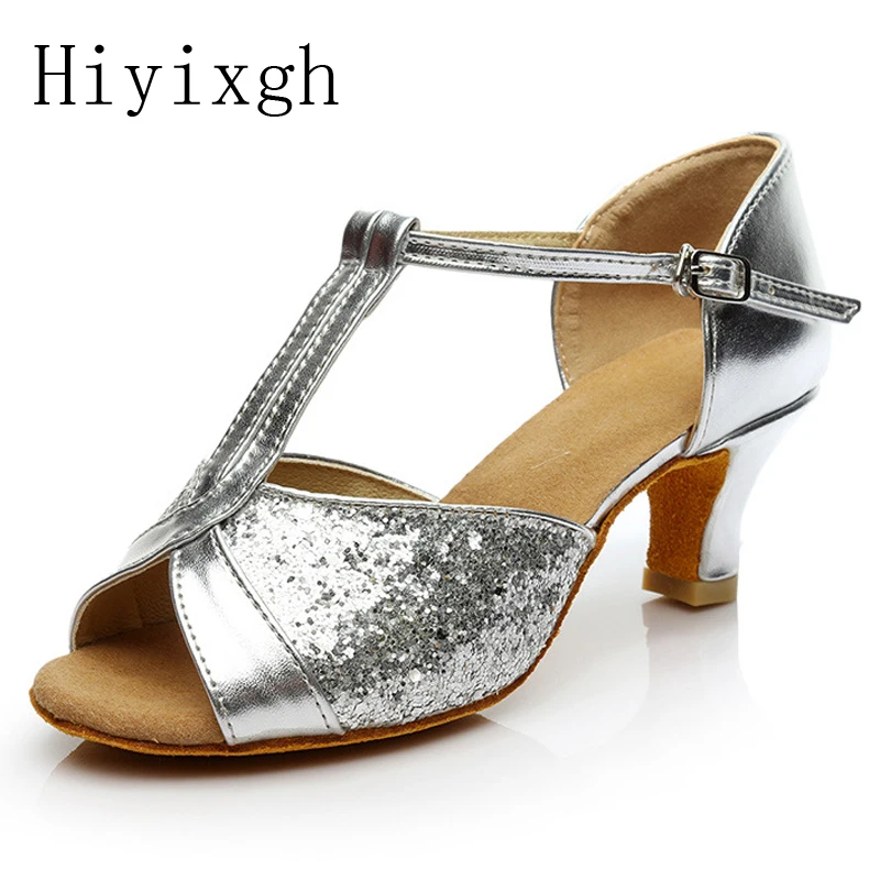 

Hot Sale Ballroom Latin Dance Shoes Women/Girls Tango heeled 7cm / 5cm Sales Silver Gold Black Brown Colors Wholesale