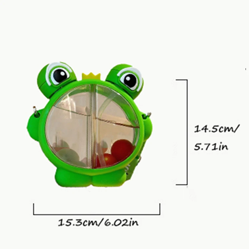 680ml Cute Animal Children Panda Frog Double Drinking Water Bottle Straw Portable Student Couple Plastic Cup Gift School Kid