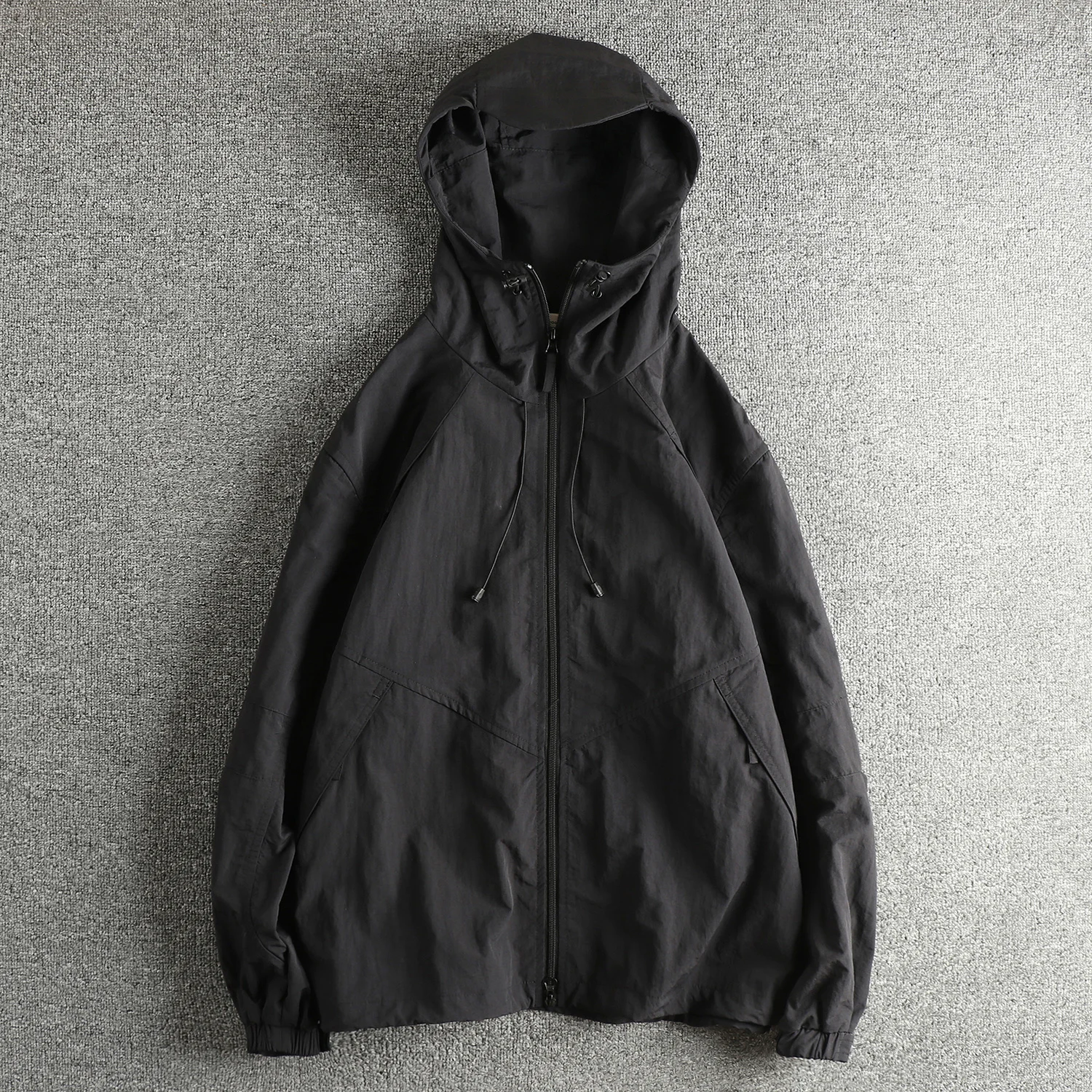 Spliced   multi-pocket hooded windbreaker men's American trendy youth soft-shell jacket coat