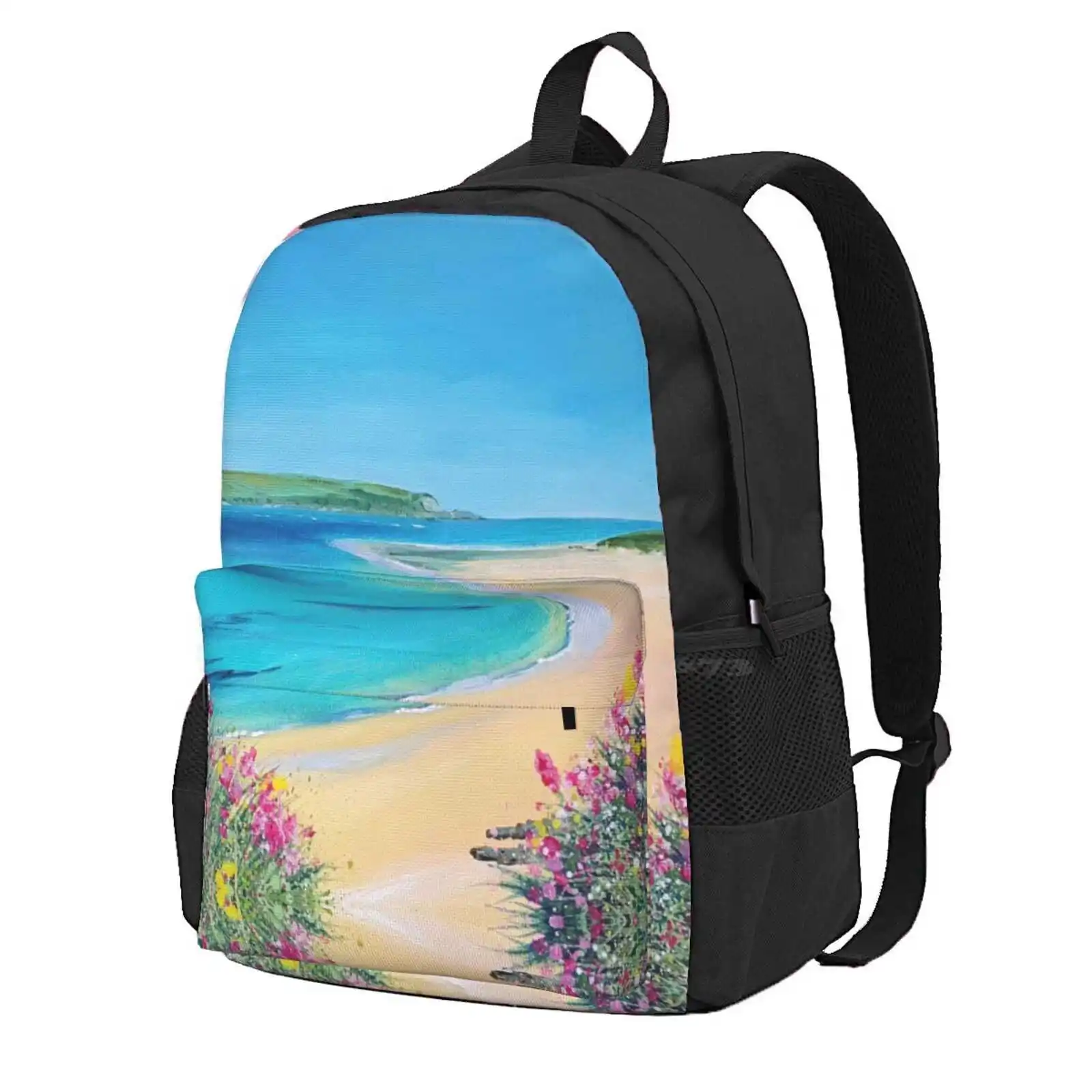 

Rock , Daymer Bay, Cornwall Uk Hot Sale Schoolbag Backpack Fashion Bags Cornwall Uk Beach Sand Seapinks Thrift Padstow Daymer