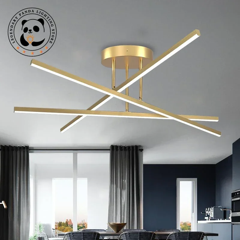 

Nordic Modern Pendant Light Minimalist Metallic Luster Fixture Living Room Bedroom Dining Hall Home Decor LED Ceiling Chandelier