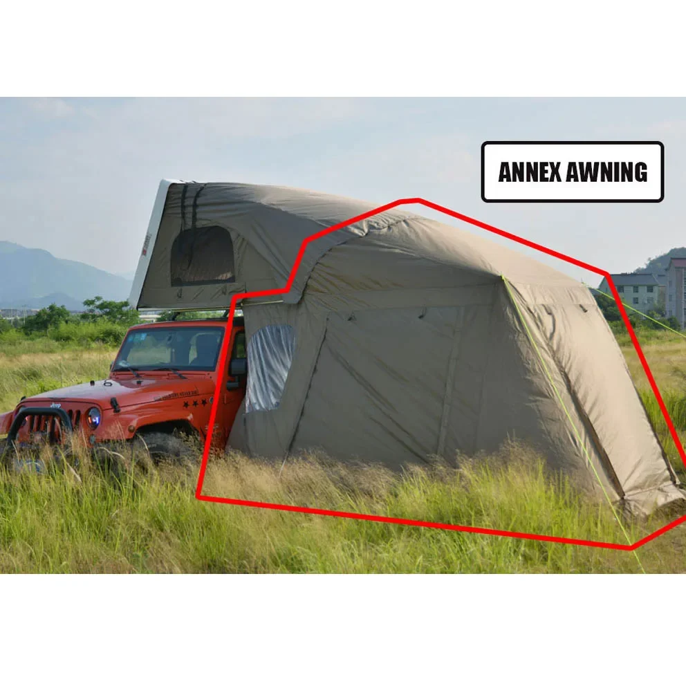 Camping Hard Shell Car Trailer 4x4 Overland Folding Off Road Sun Shelter Side Annex Rooftop Roof Top Canvas Tent