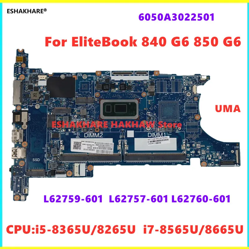 Placa base para portátil HP Elitebook 840 G6 850 G6, 6050A3022501, con CPU i5 i7 L62759-601 L62757-601 L62760-001, 100% probada, OK