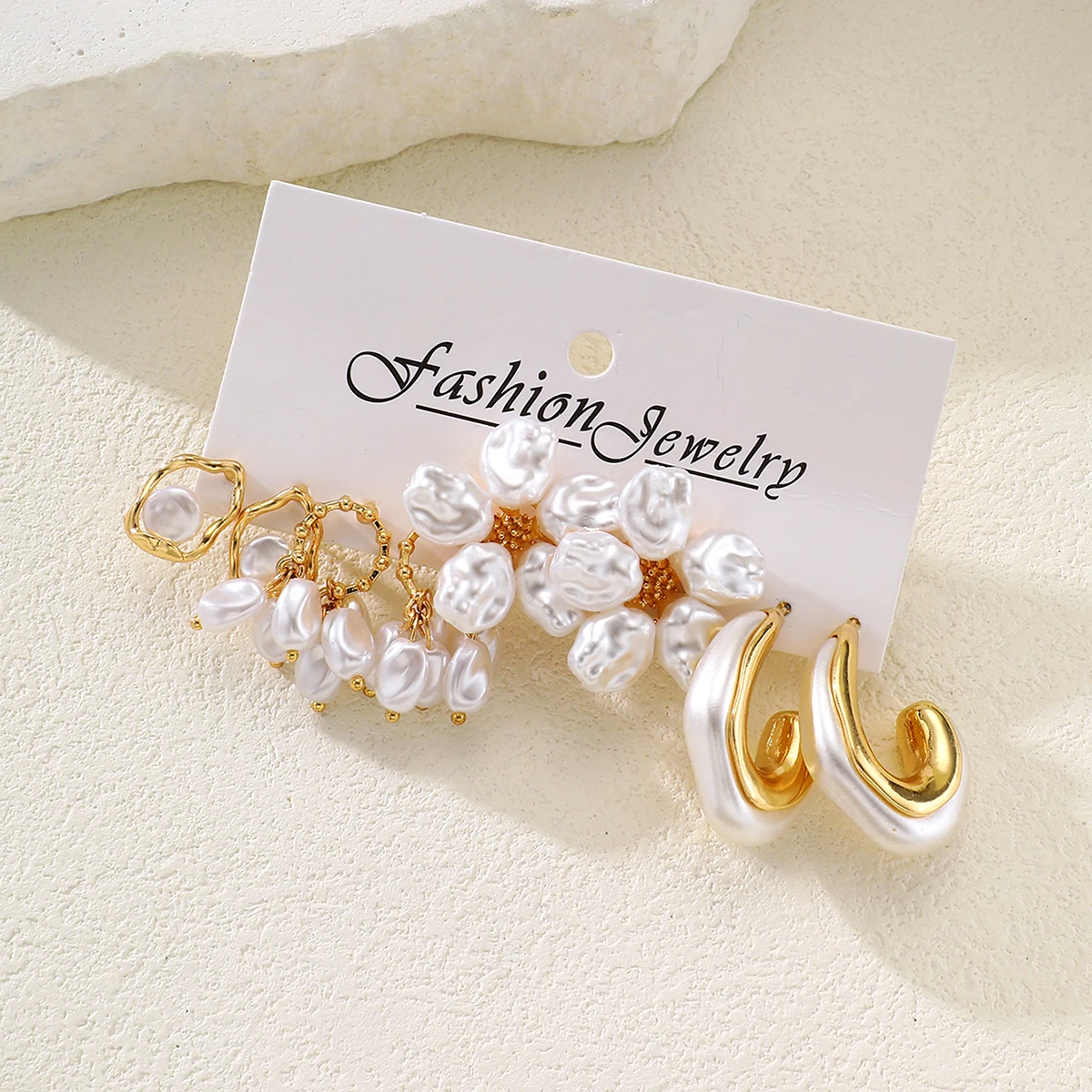 مجموعة مكونة من 8 قطع من أقراط اللؤلؤ على شكل زهرة للنساء على الطراز الفرنسي القديم أقراط للحفلات بسيطة ملابس يومية هدايا مجوهرات #1