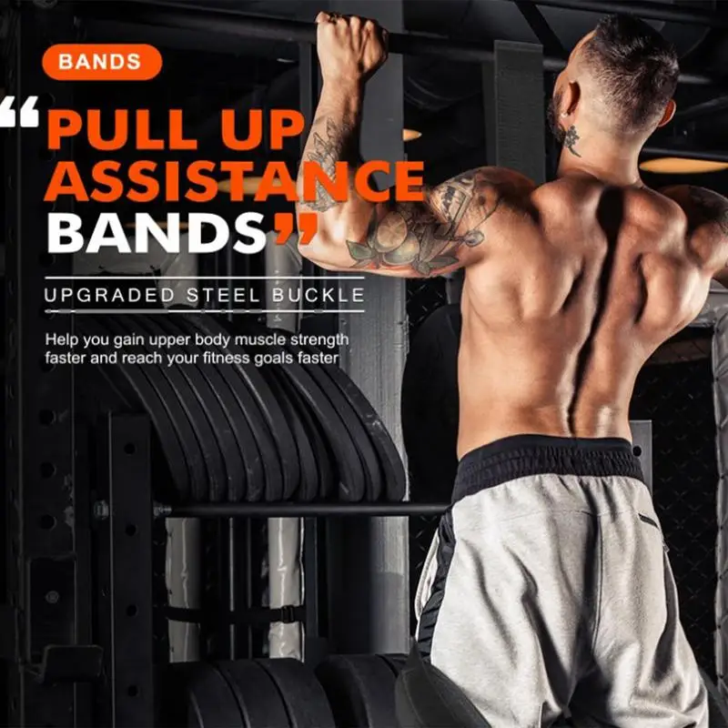 Pull Up Bands Heavy Duty Resistance Workout Bands Nylon Elastic Assistance Bands For Resistance Training For Gym Home Indoor