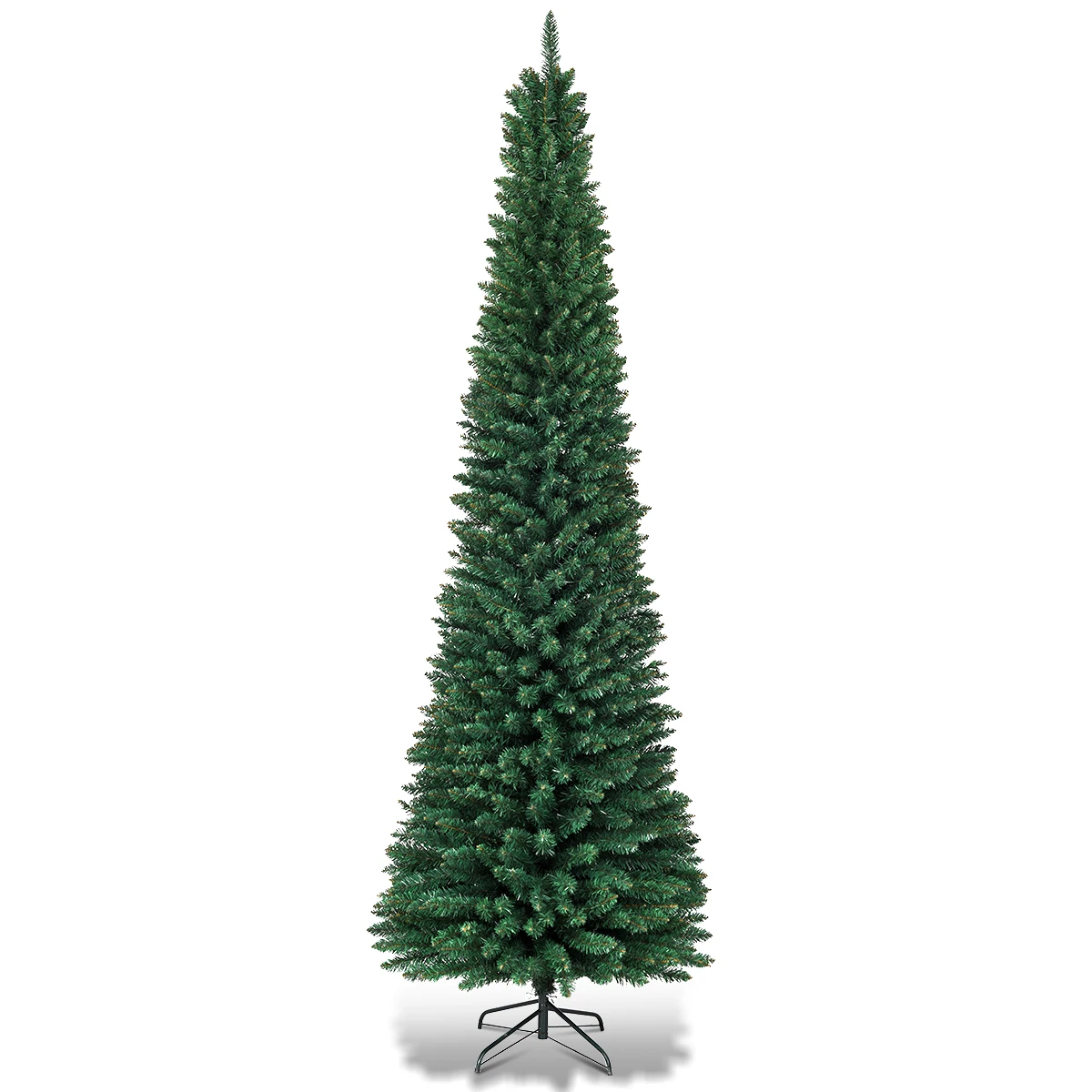 

9Ft PVC Artificial Slim Pencil Christmas Tree w/ Stand Home Holiday Decor Green