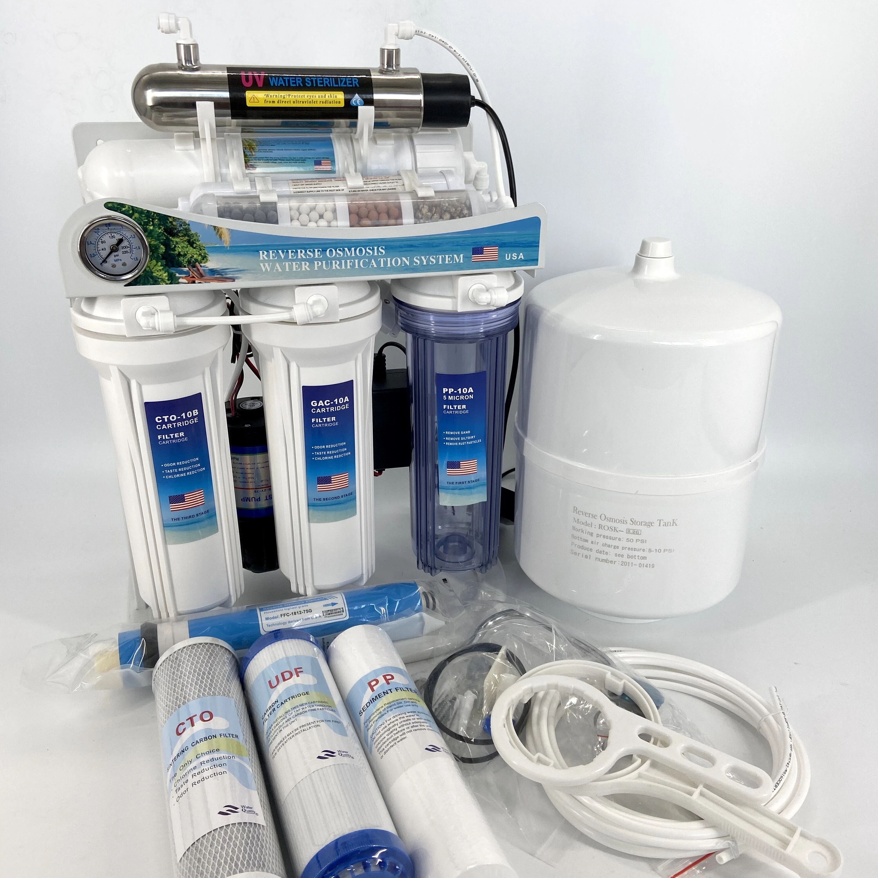 Automatic Household Complete 5 Stages 6stages Kitchen New RO Water Purifier Home RO Machine Water Filtration System 75GPD 100GPD