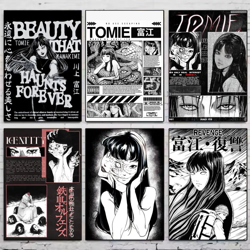 Anime K-Kawakami Tomie Dark Style Tomie Fujou Poster Trendy Wall Art Aesthetic Room Decor Print Living Room Bedroom Home Decor