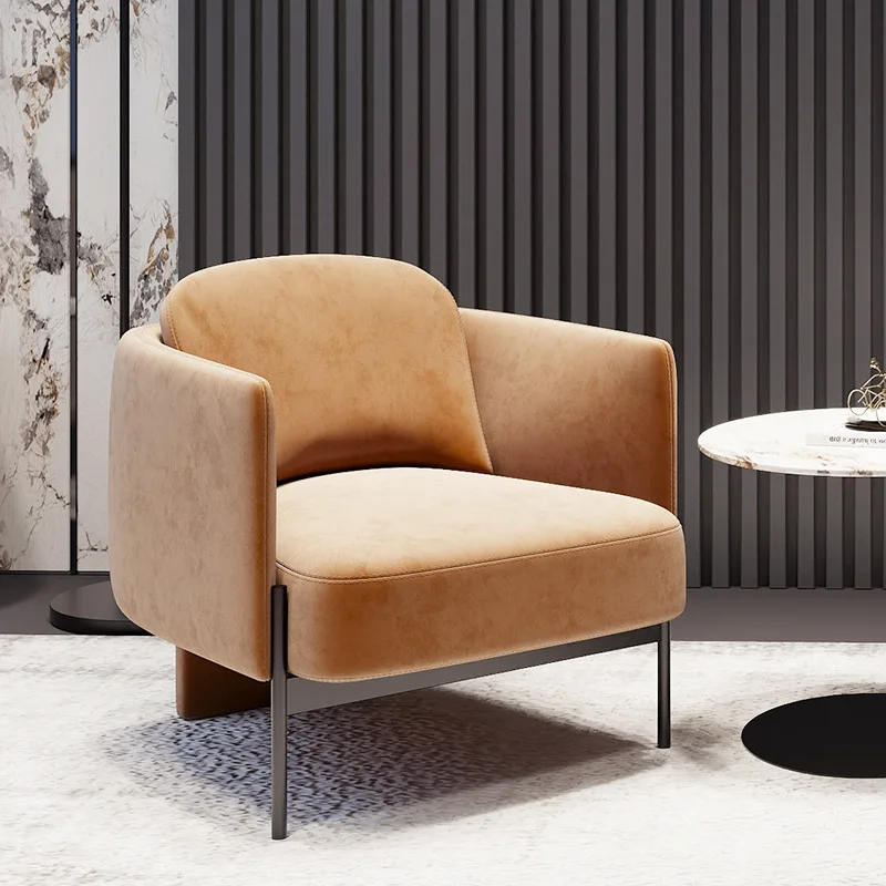 LTT Nordic light luxury minimalist living room balcony creative retro cotton and linen single sofa chair