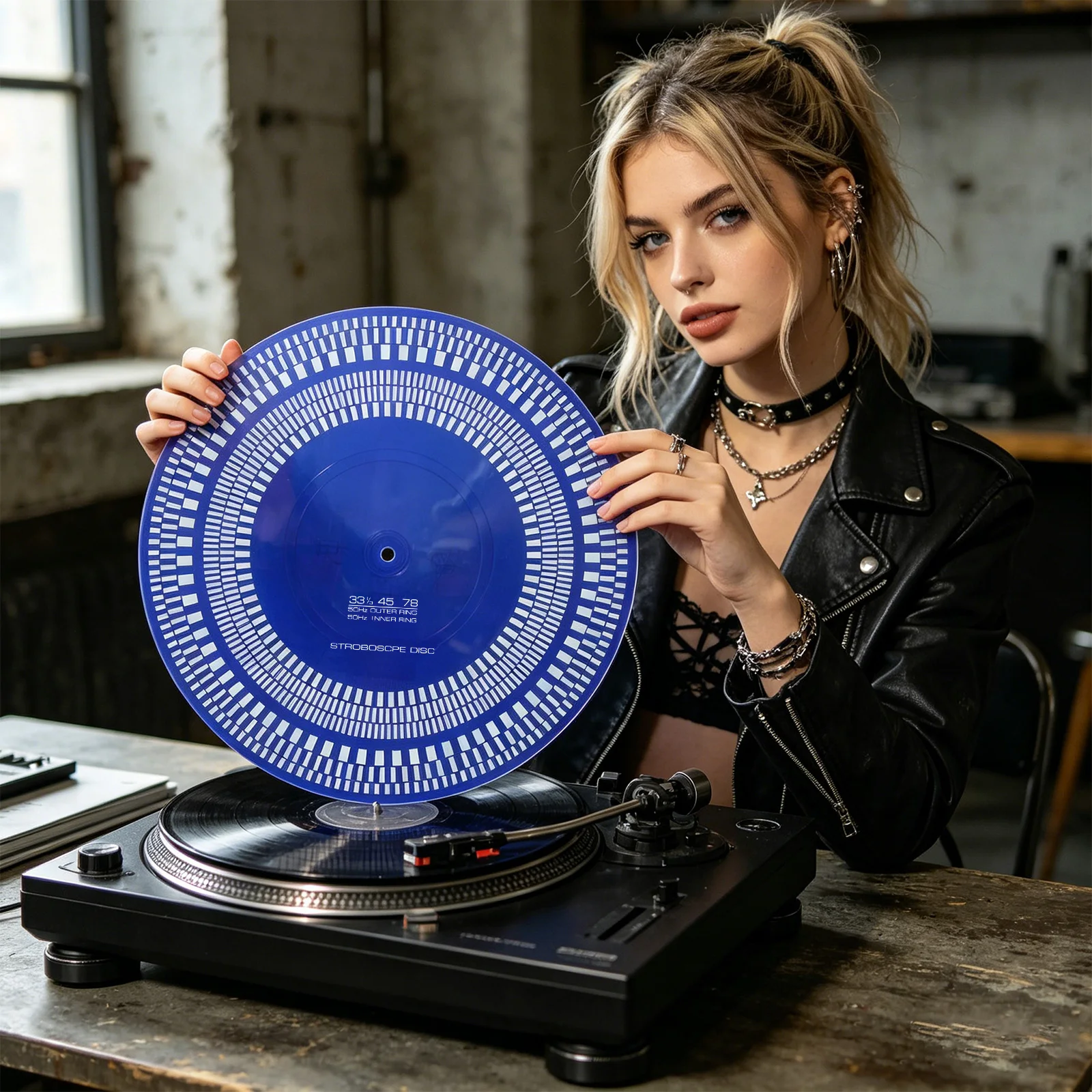 Turntable Strobe Disc Double Sided LP Turntables Calibration Disc 33/45/78 RPM for Record Players Tests Rotational Speed