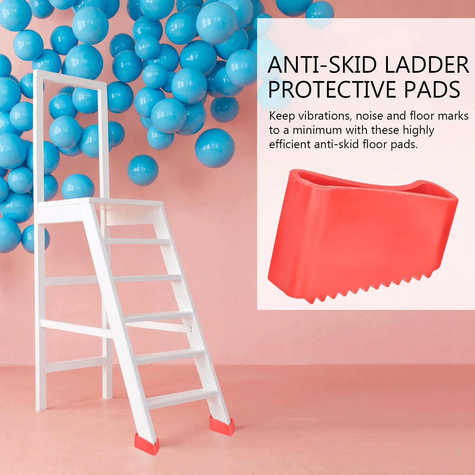 4 قطعة غطاء أقدام عدم الانزلاق المطاط سلم حماة القدم المضادة للانزلاق الساق قبعات سلم اكسسوارات استبدال حصيرة للاستخدام المنزلي