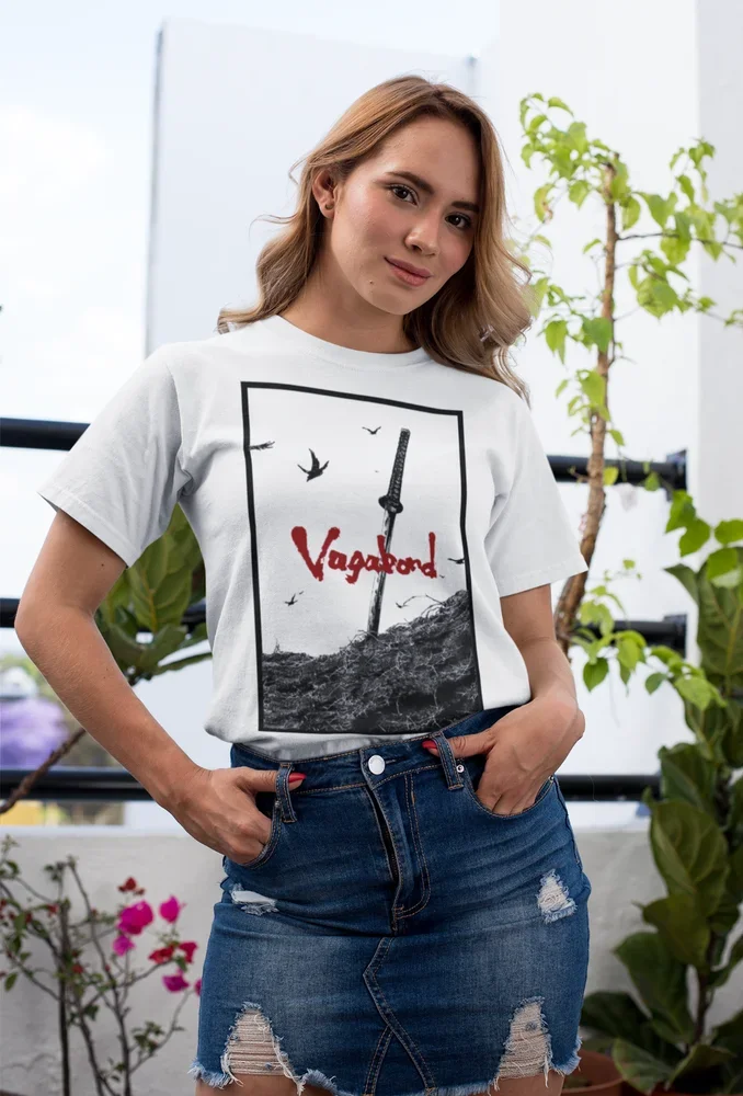 Vagabond T-shirt Musashi Miyamoto Matahachi Honiden Anime Manga Shirt All Size