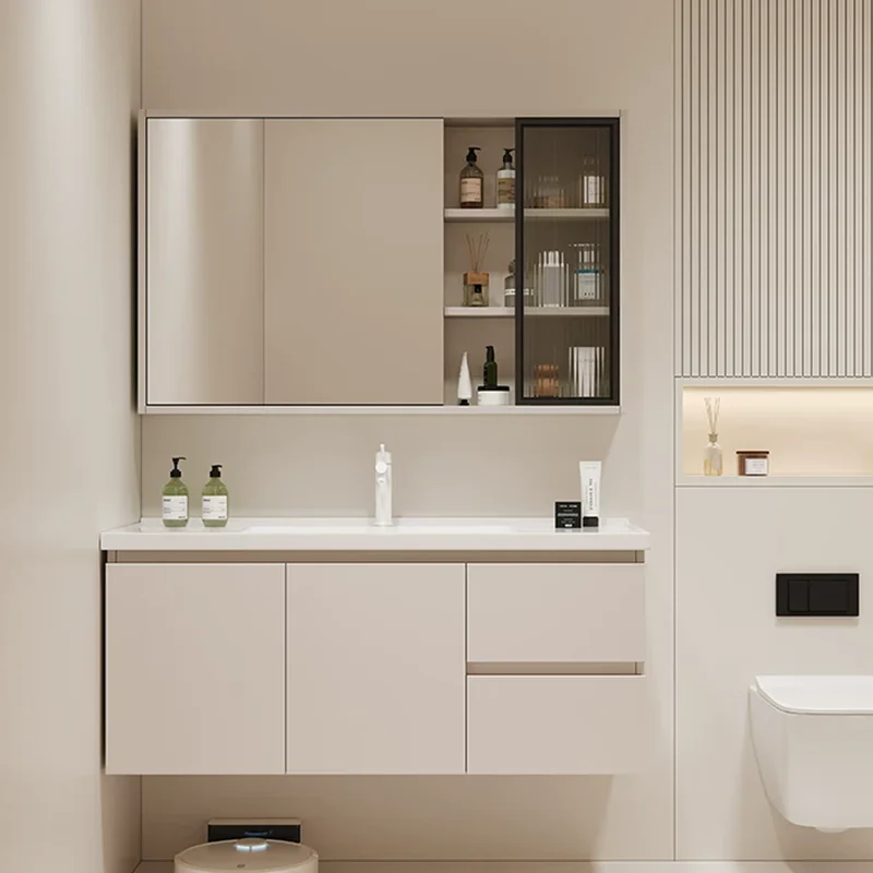 White Organizer Cupboard Storage Toilet Partitions Space Saver Luxury Modern Bathroom Cabinet Drawers Gabinete Hotel Furniture